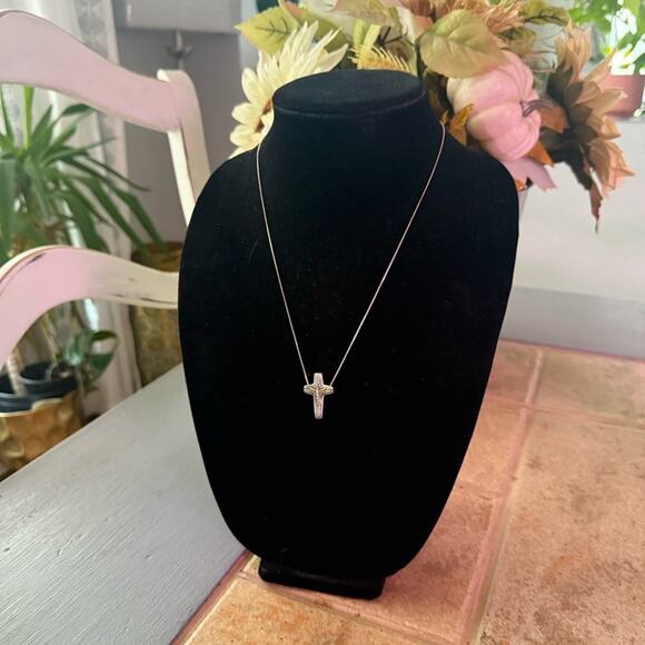 Artist of Hope Steven Lavaggi Sterling Silver Reversible Cross Pendant Necklace - Picture 10 of 10